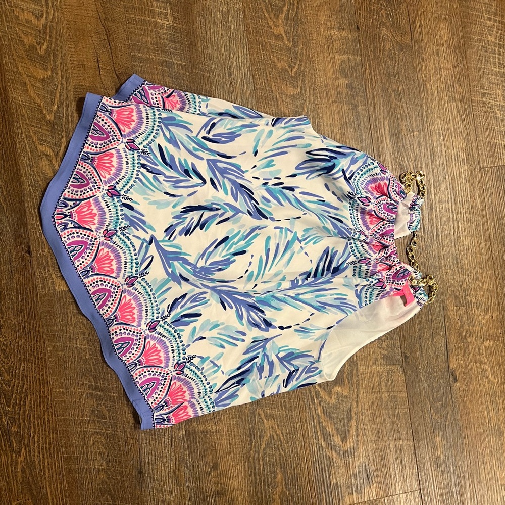 Lilly Pulitzer Pink and Blue Patterned Blouse